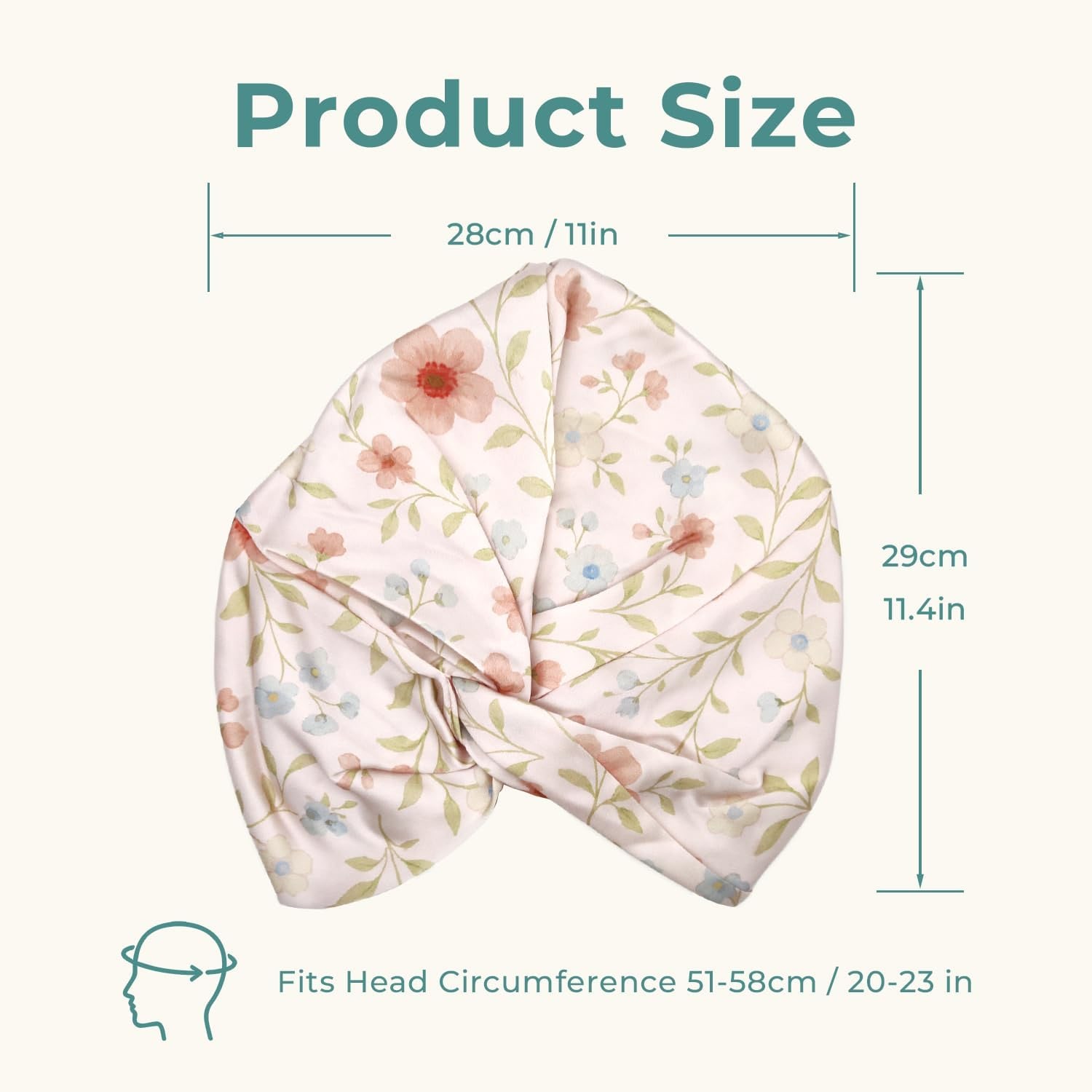 Pink Floral Double-Layer Mulberry Silk Bonnet: image 2