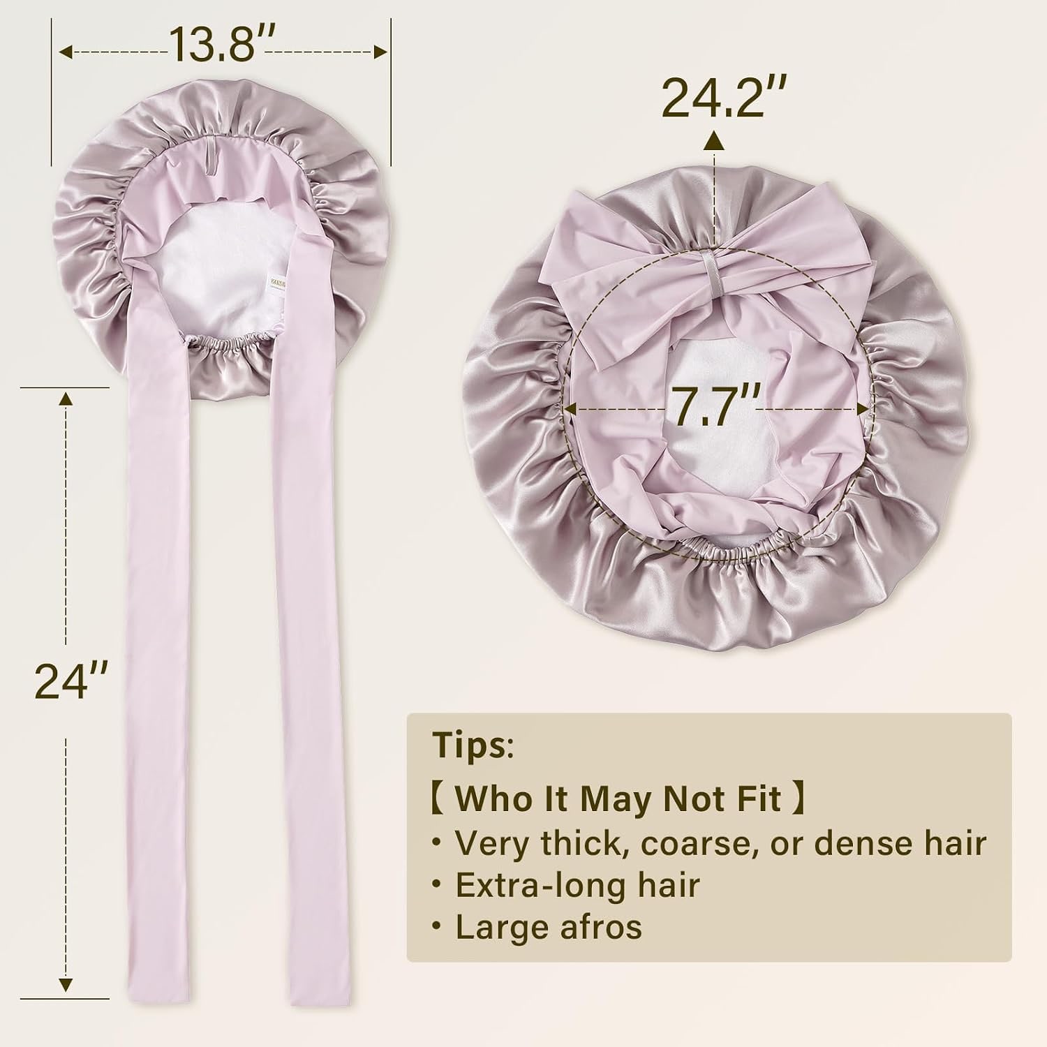 Purple Double-Layer Mulberry Silk Bonnet: image 3
