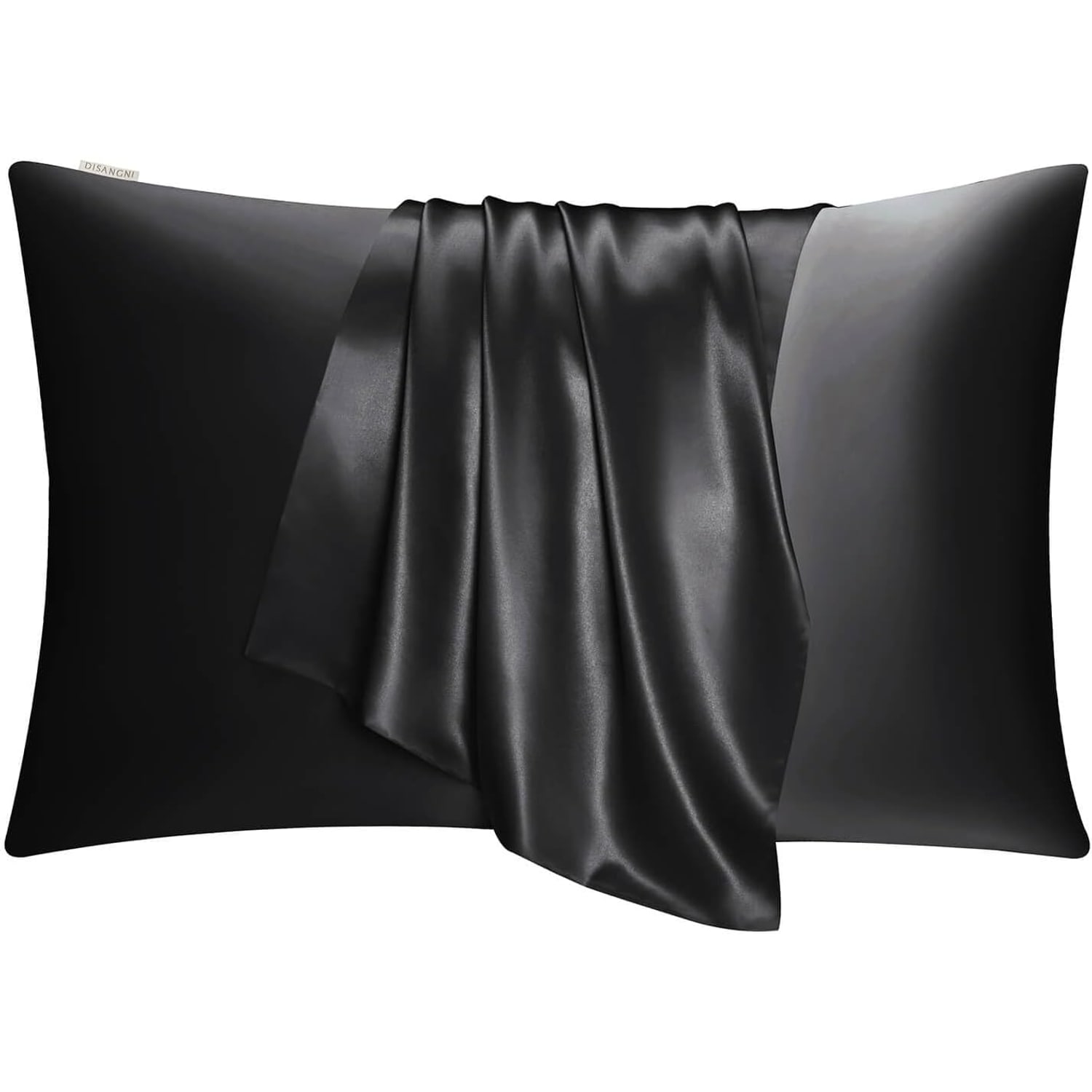 Black 22 Momme Silk Pillowcases, Standard, 2 Pack: image 5