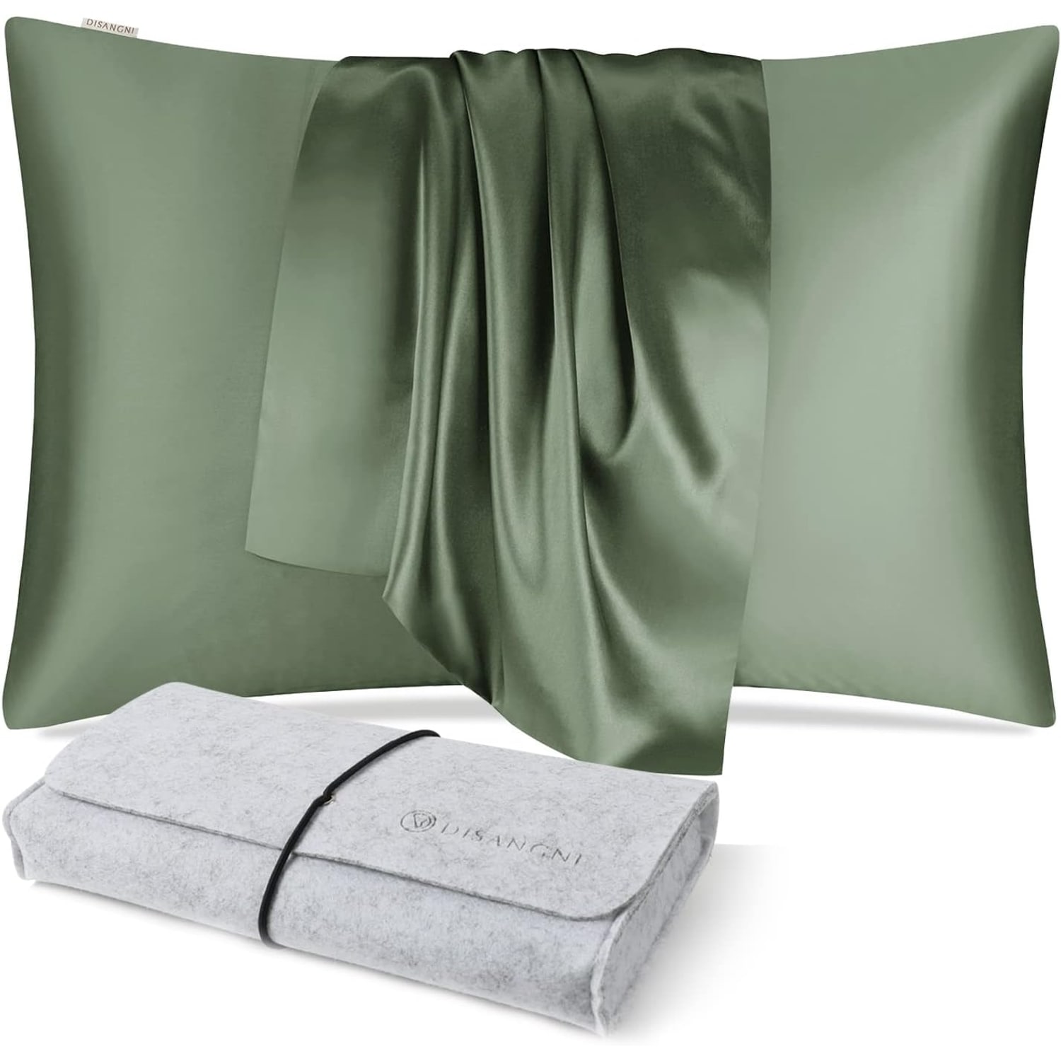 Green 22 Momme Mulberry Silk Pillowcase (Standard)