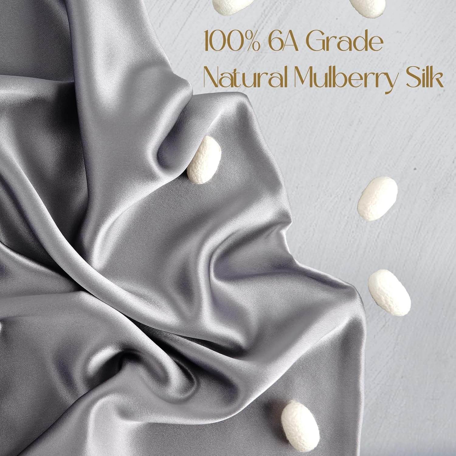 Iron Grey Mulberry Silk Pillowcase Queen 19 Momme: image 2