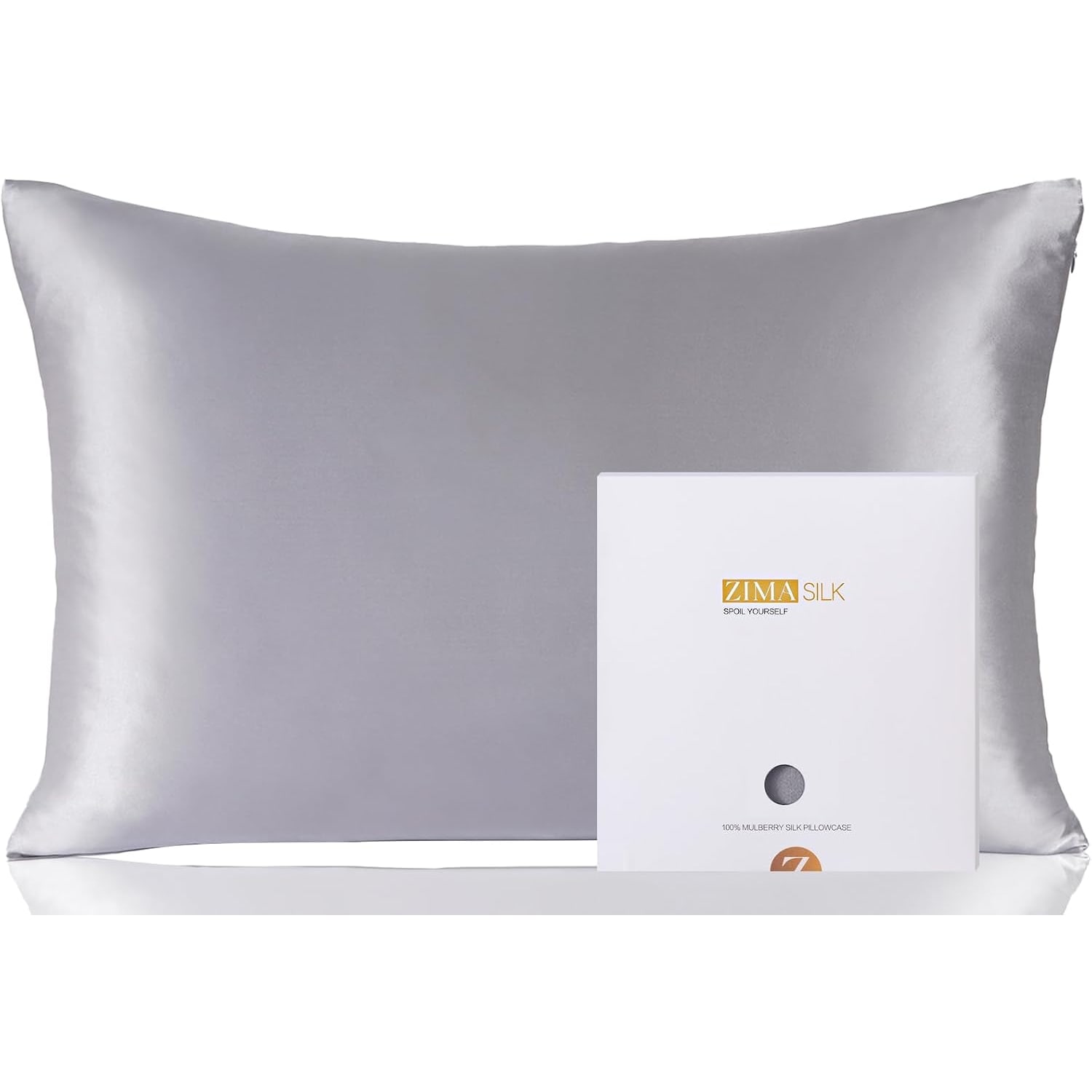 Iron Grey Mulberry Silk Pillowcase Queen 19 Momme