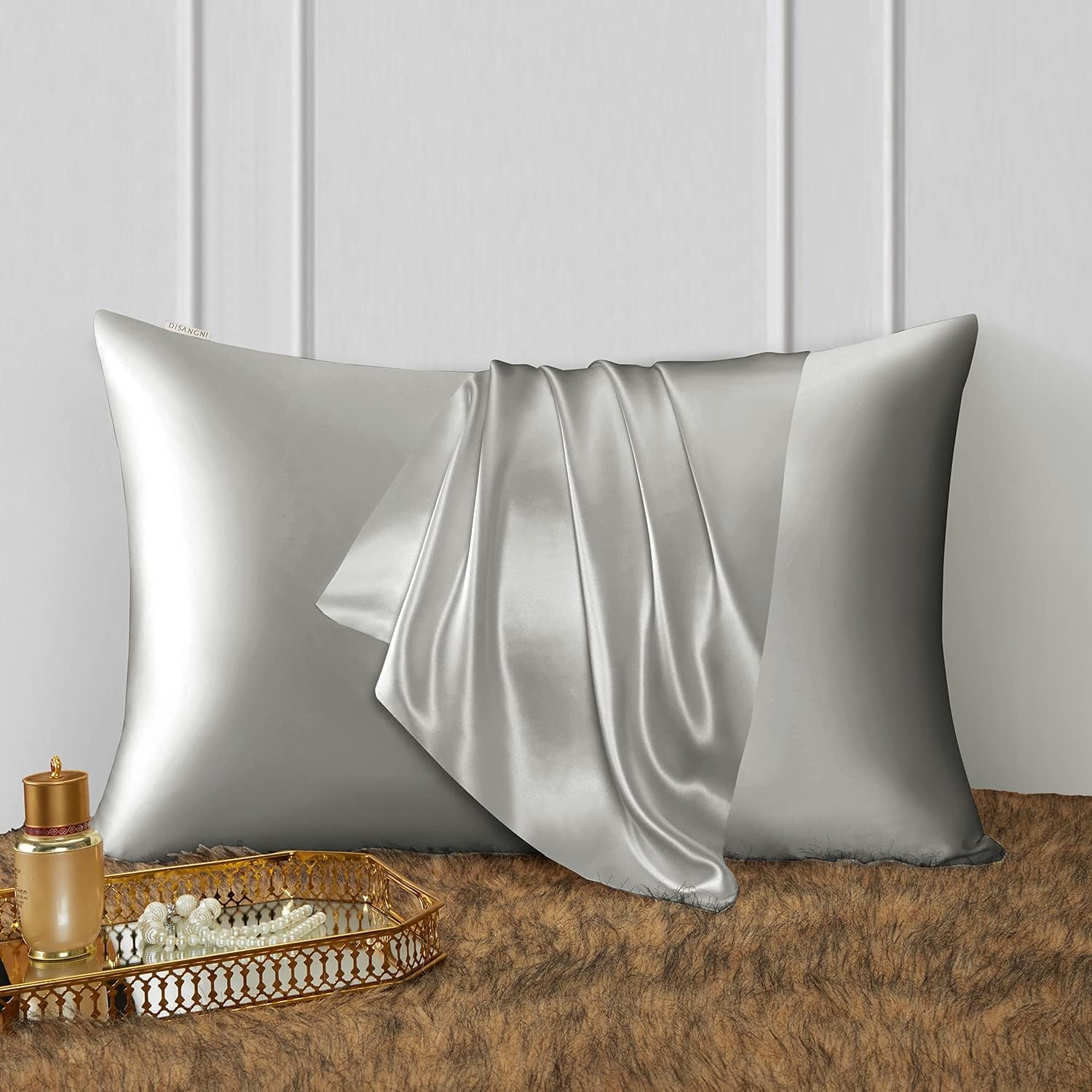 Light Grey 22 Momme Silk Pillowcases Queen 2 Pack: image 2
