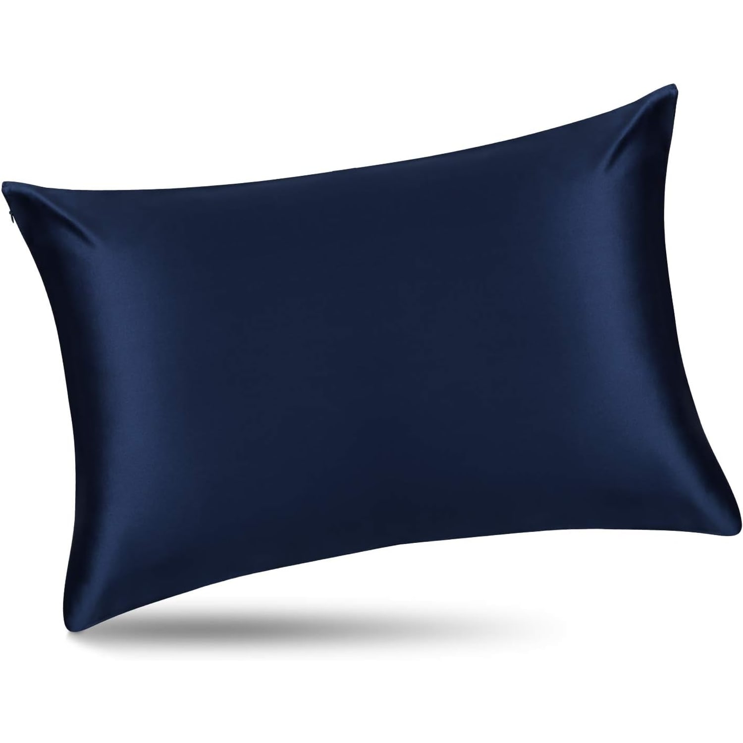 Navy Blue 19 Momme Mulberry Silk Pillowcase Queen with Hidden Zip: image 2