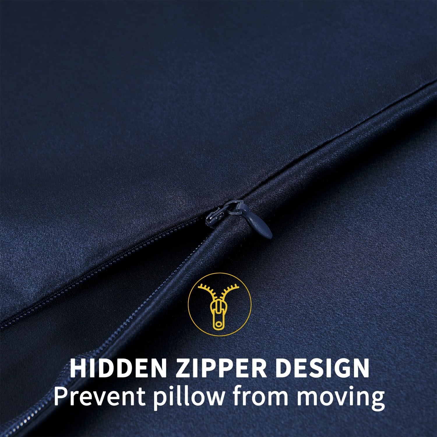 Navy Mulberry Silk Pillowcases Queen 2 Pack: image 3