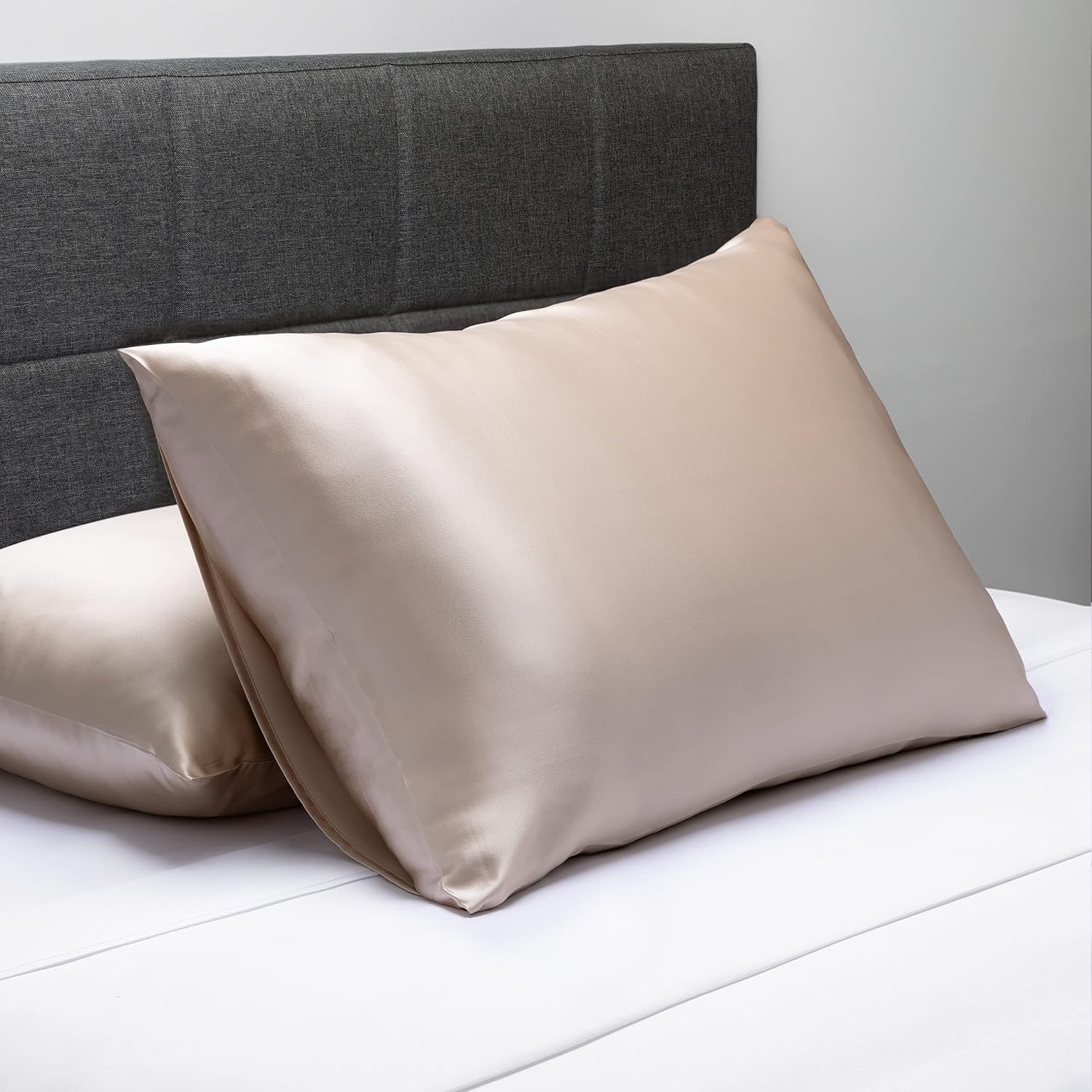 Taupe 25 Momme Mulberry Silk Pillowcase, Queen, Envelope Closure: image 3