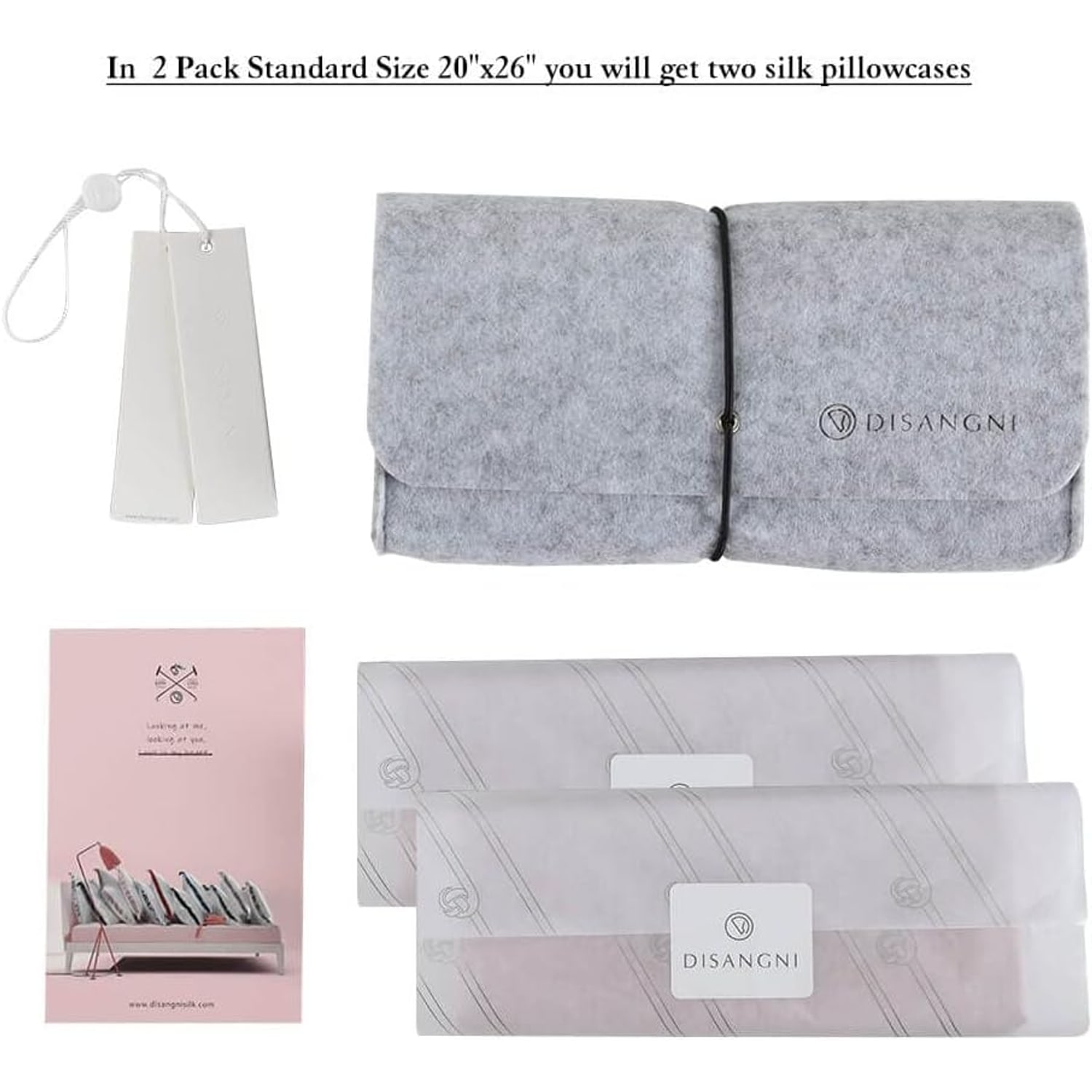 White 22 Momme Mulberry Silk Pillowcases, Standard Size, 2 Pack: image 3
