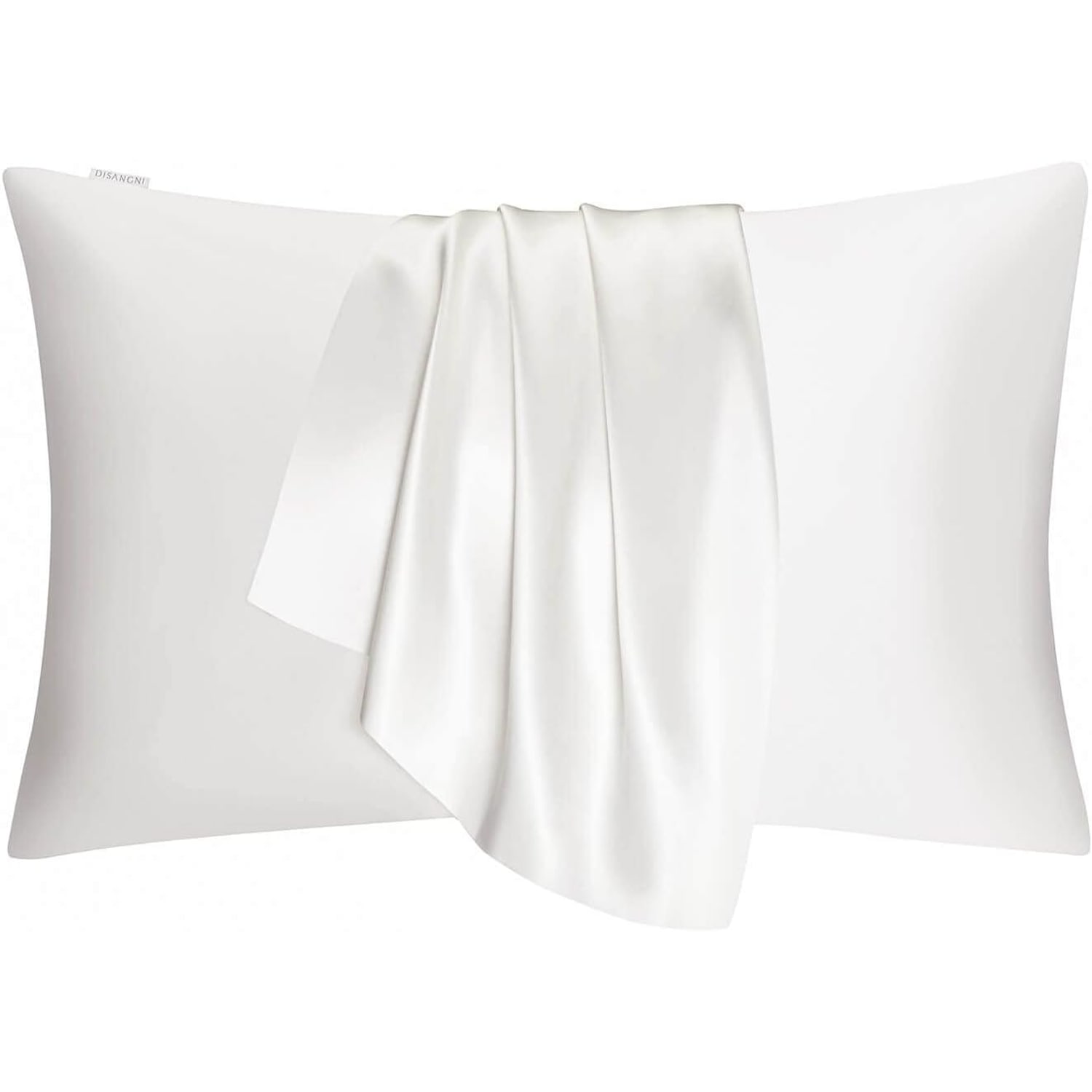 White 22 Momme Mulberry Silk Pillowcases, Standard Size, 2 Pack: image 7