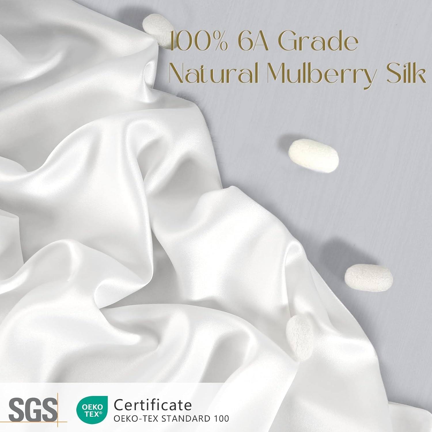 White Mulberry Silk Pillowcase Queen 19 Momme