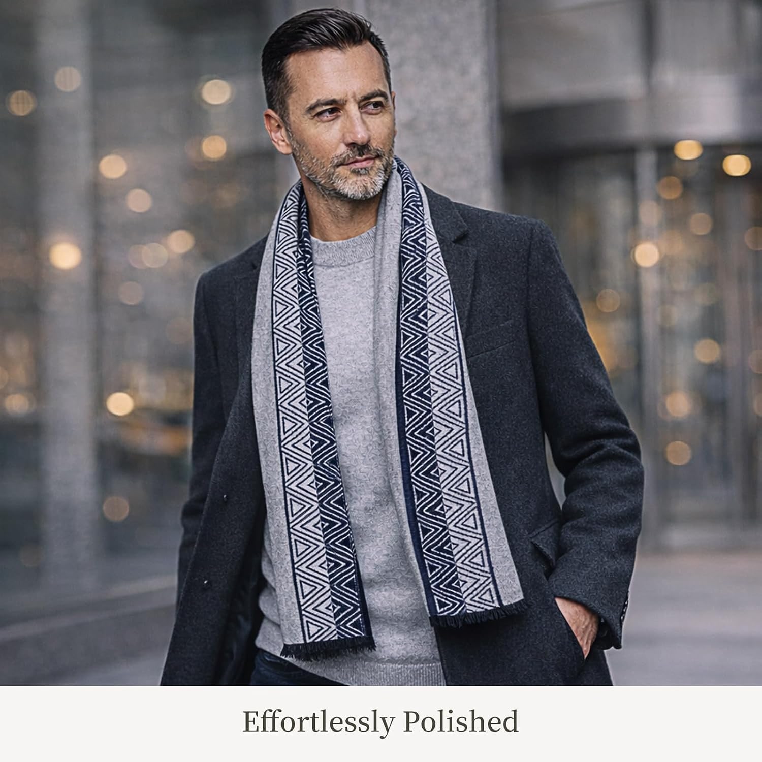 Brushed Mulberry Silk Scarf in Grey Blue: image 6