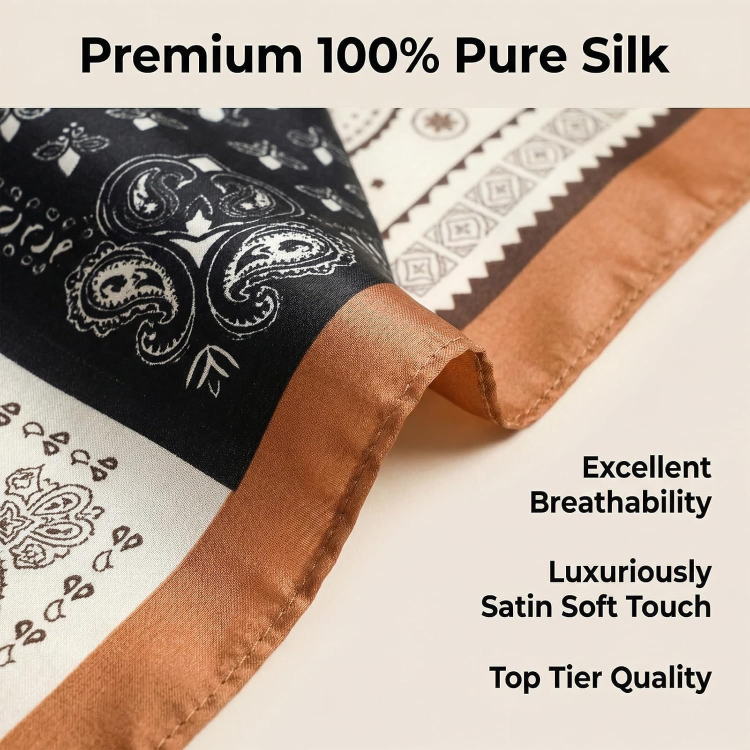 Lightweight Square Mulberry Silk Scarf 70cm: image 3