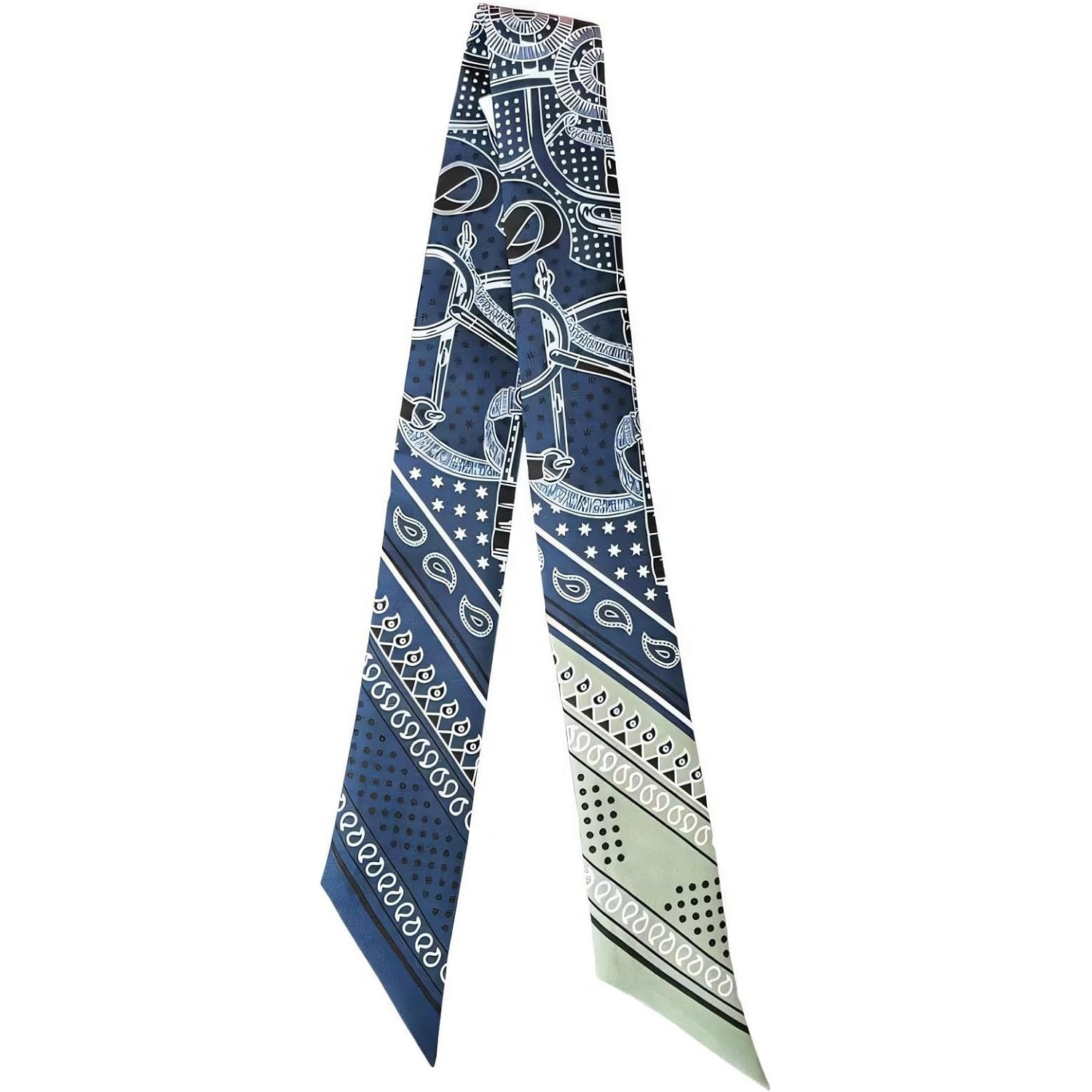 Mulberry Silk Twill Handbag Scarf, Dark Blue