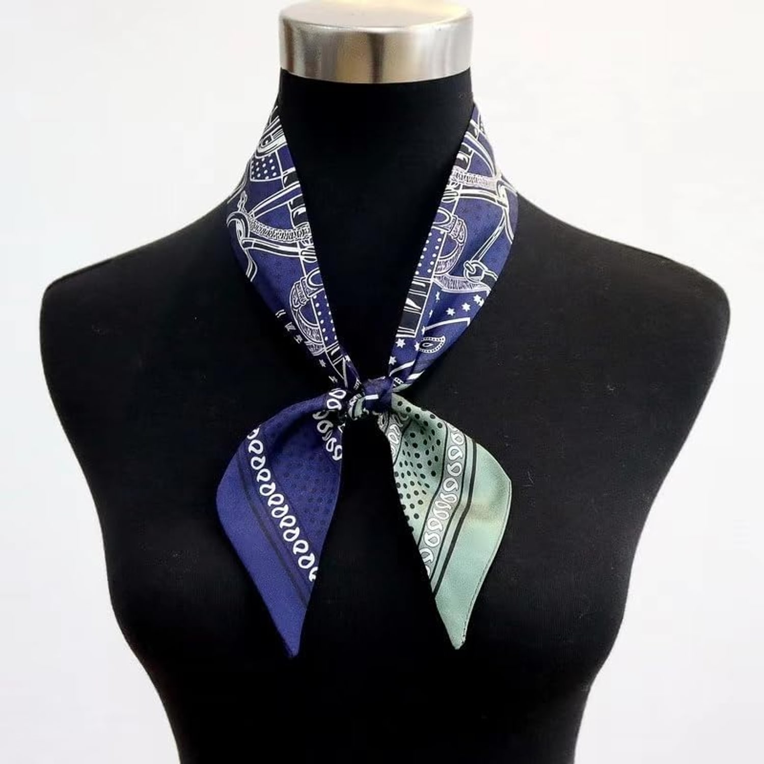 Mulberry Silk Twill Handbag Scarf, Dark Blue