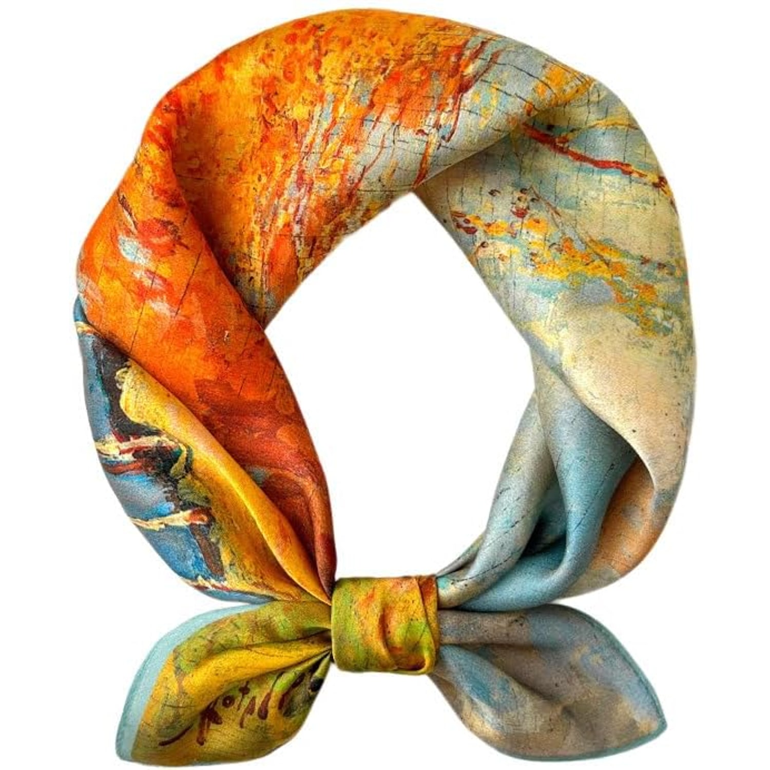 Printed Mulberry Silk Neckerchief 53cm