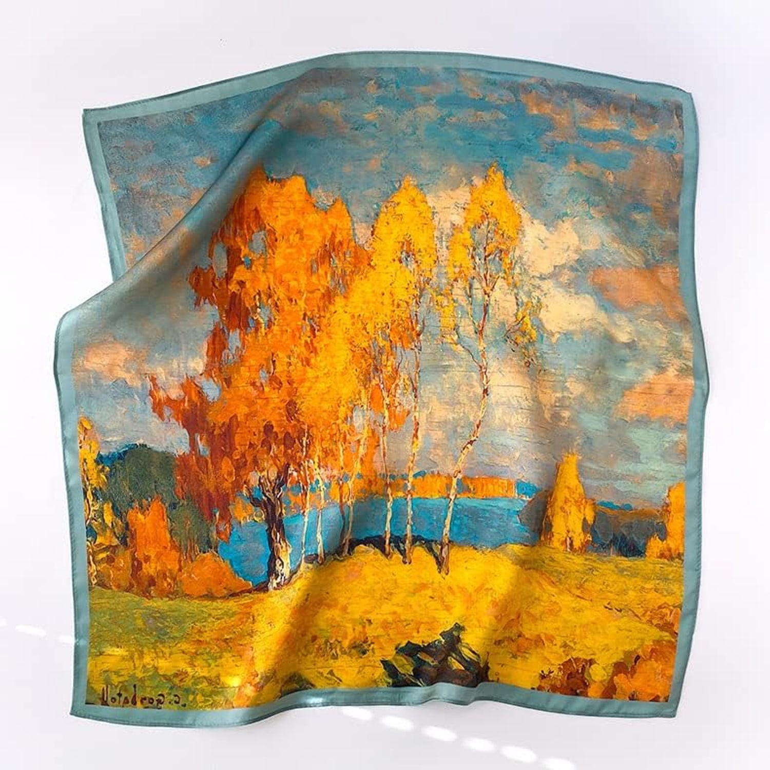 Printed Mulberry Silk Neckerchief 53cm: image 3