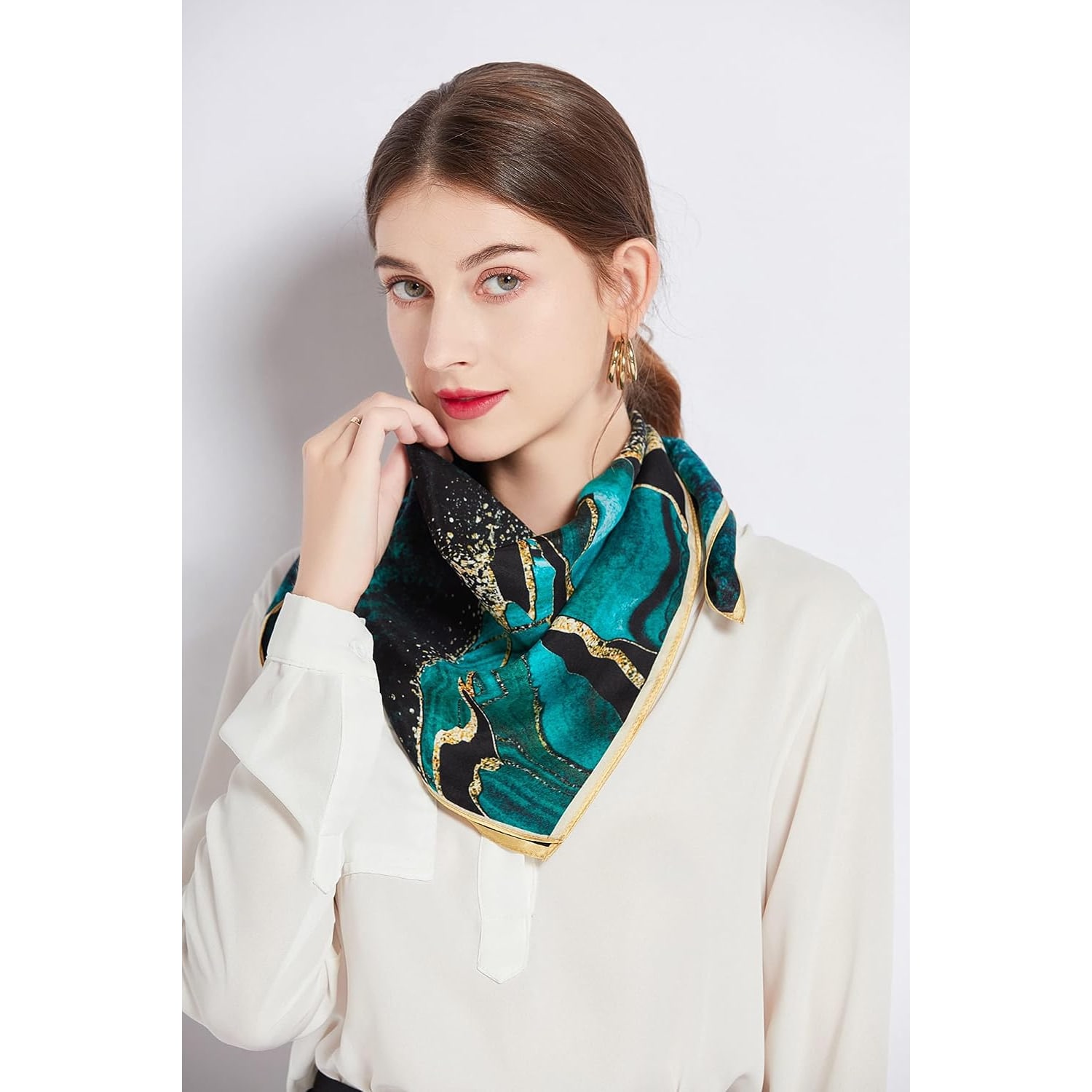 Square Mulberry Silk Hair Scarf 68cm
