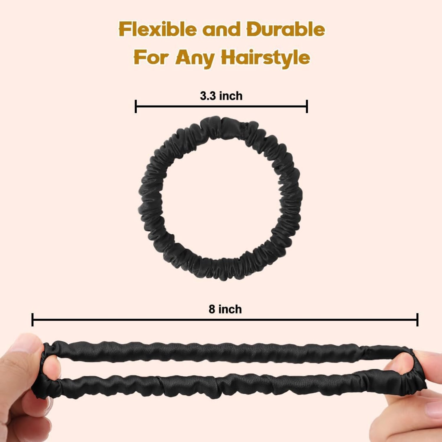 Black Mulberry Silk Scrunchies 6 Pack: image 3
