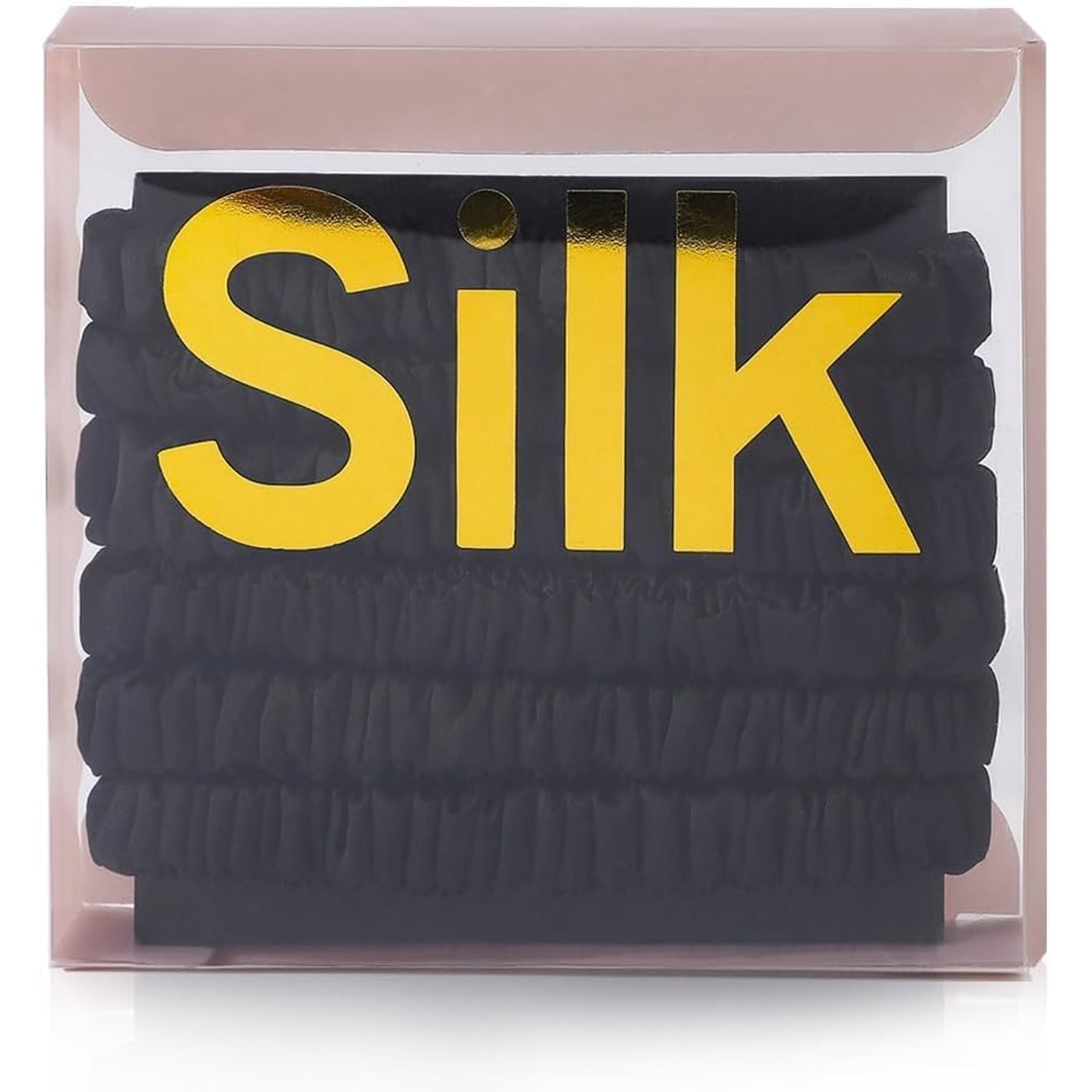 Black Mulberry Silk Scrunchies 6 Pack