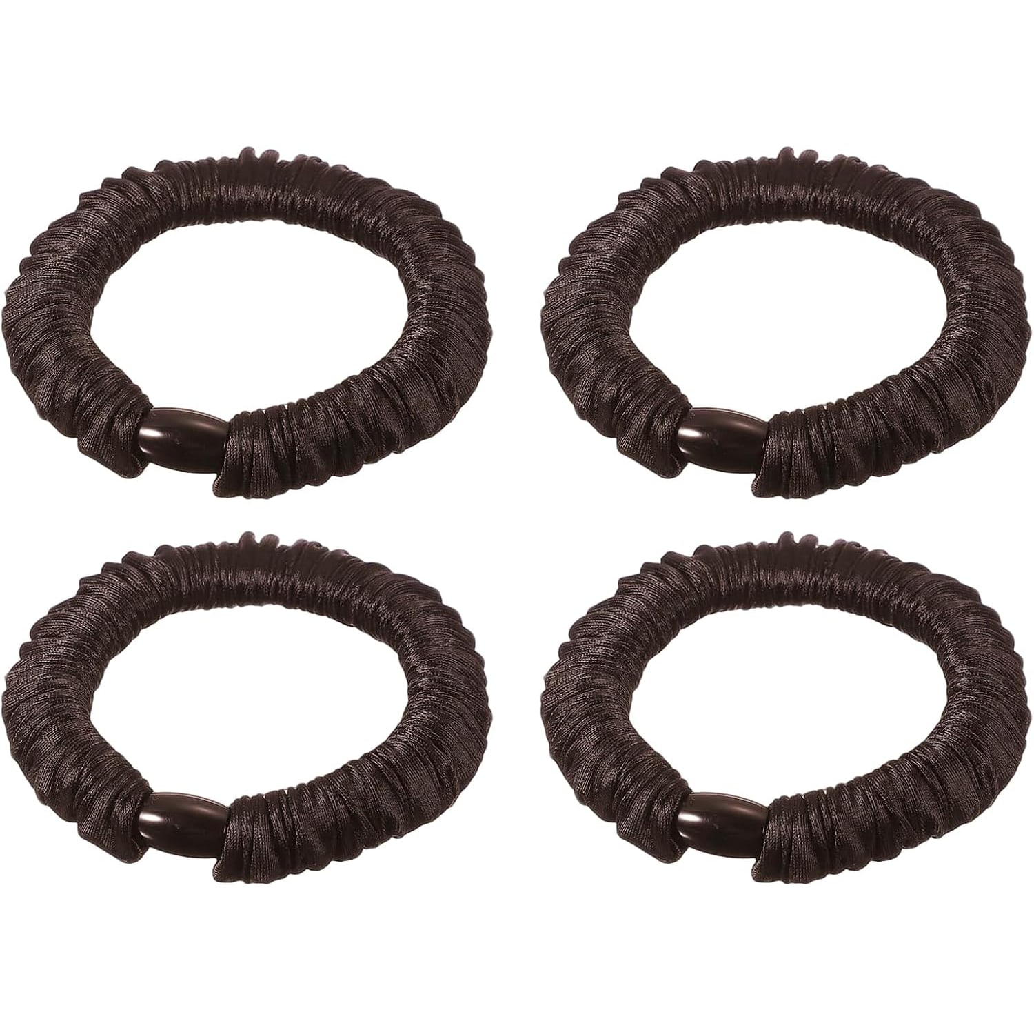 Brown Mulberry Silk Hair Ties 4 Pack
