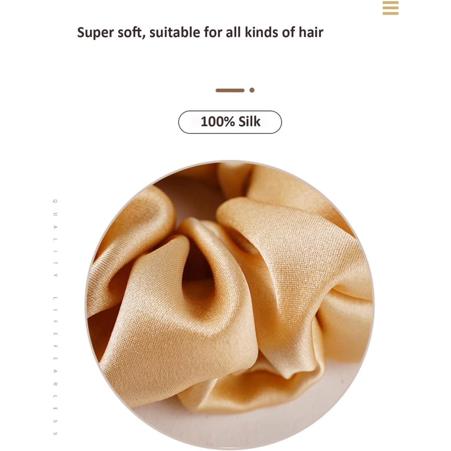 Large Silk Scrunchies 3 Pack (Black, Apricot, Champagne): image 2