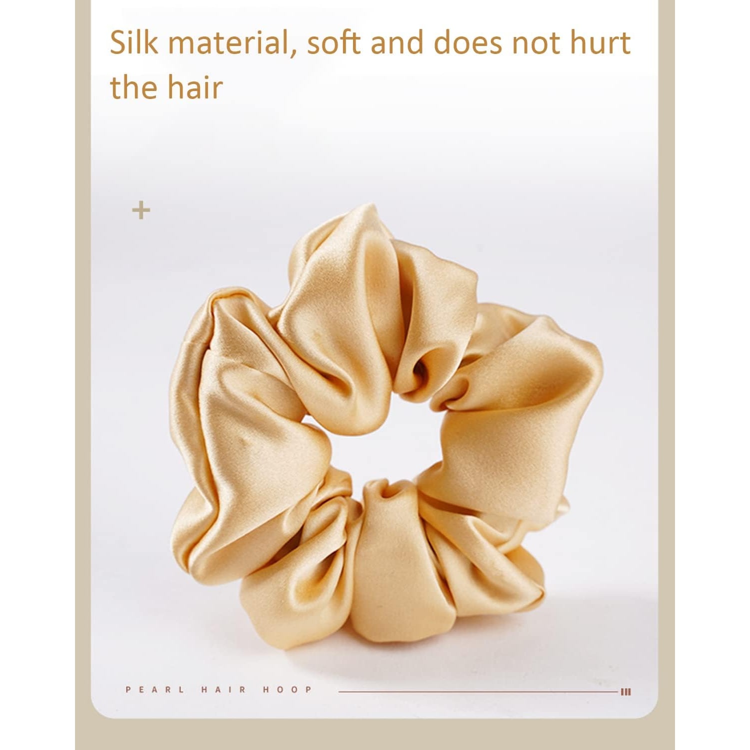 Large Silk Scrunchies 3 Pack (Black, Apricot, Champagne): image 4
