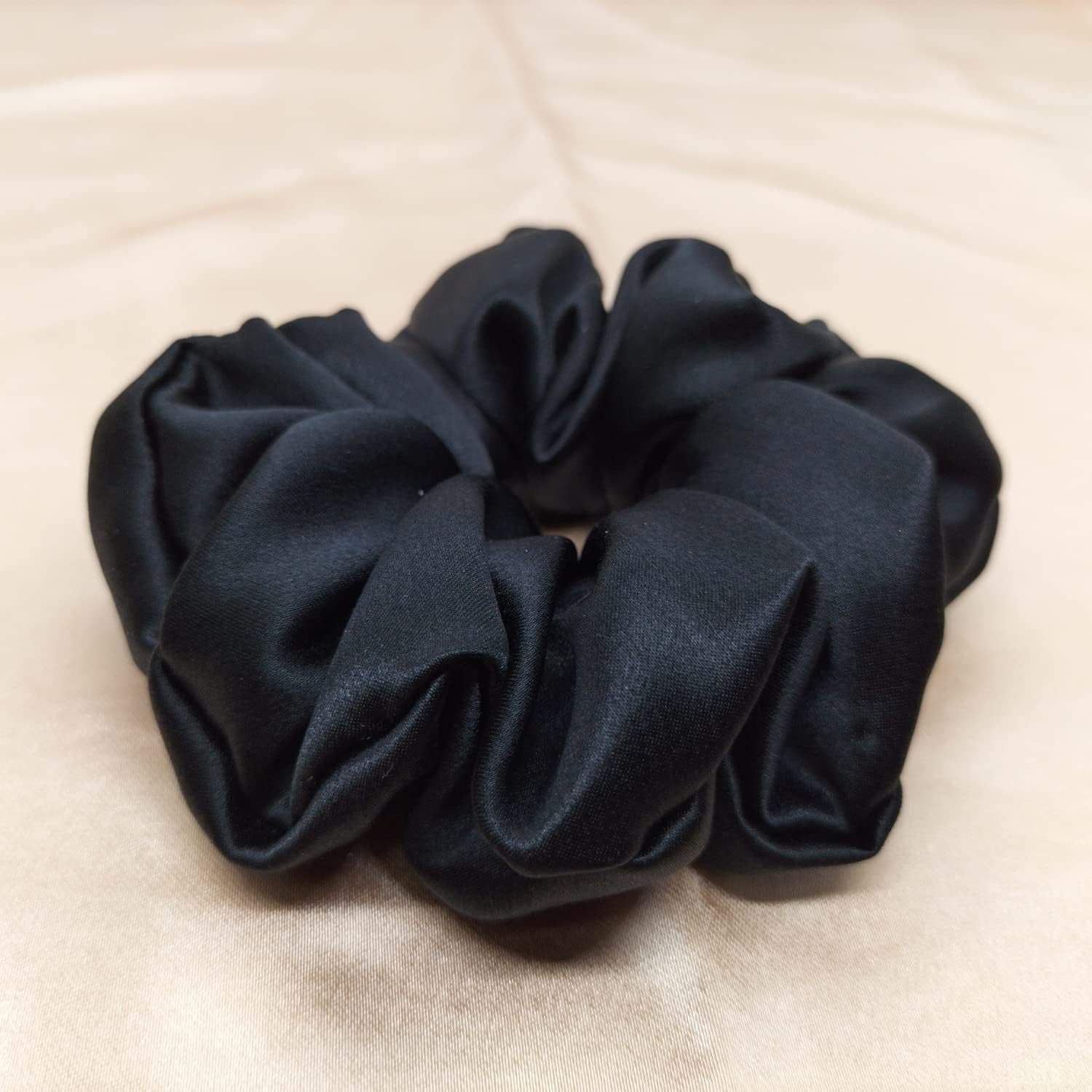 Large Silk Scrunchies 3 Pack (Black, Apricot, Champagne): image 6