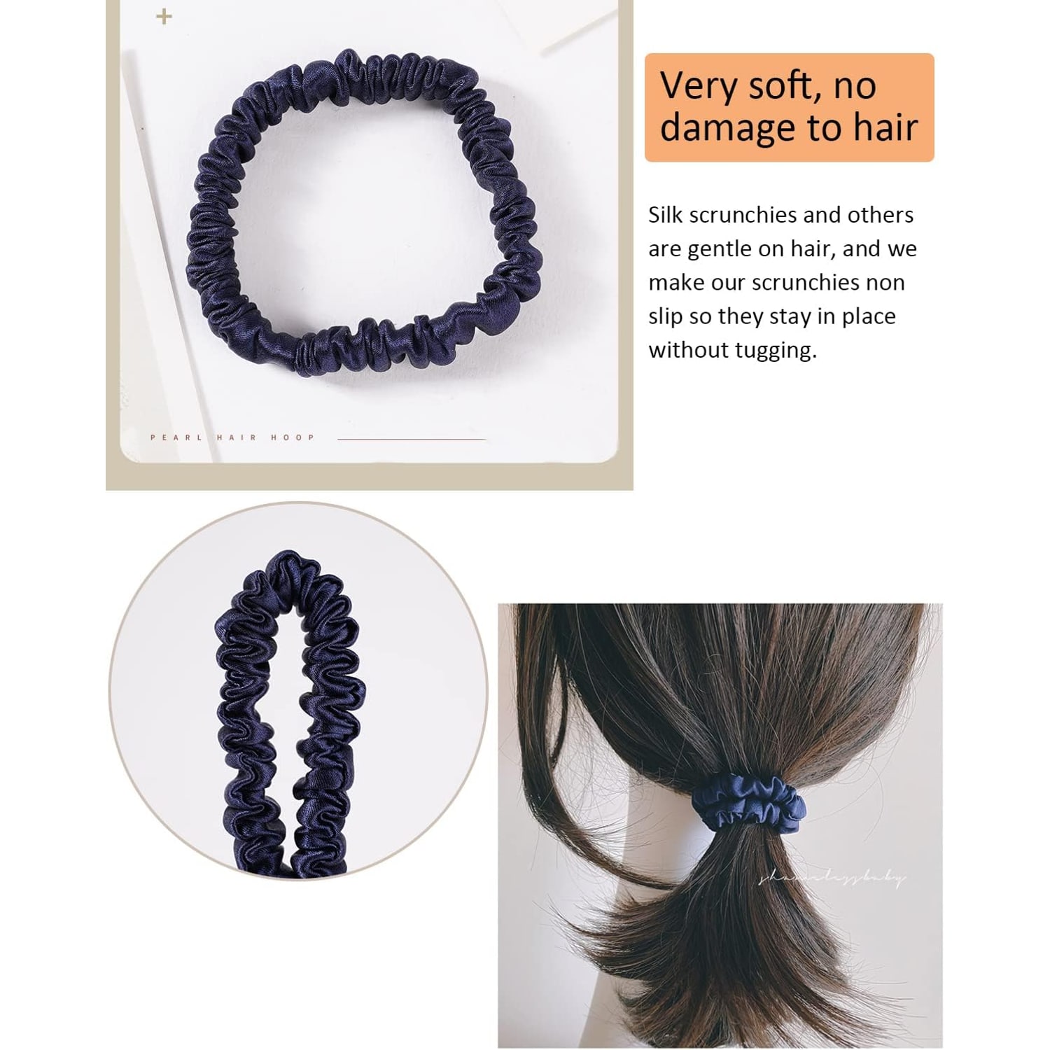Skinny Mulberry Silk Scrunchies 4 Pack