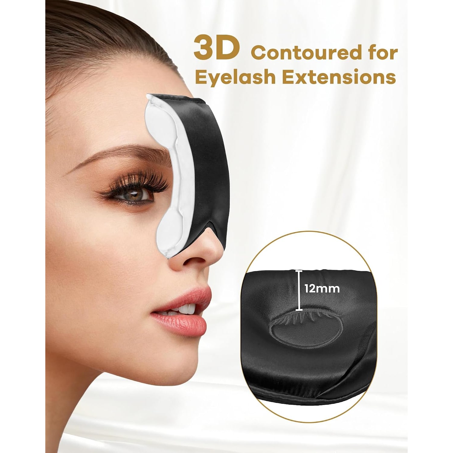 22 Momme Contoured Silk Sleep Mask, Black