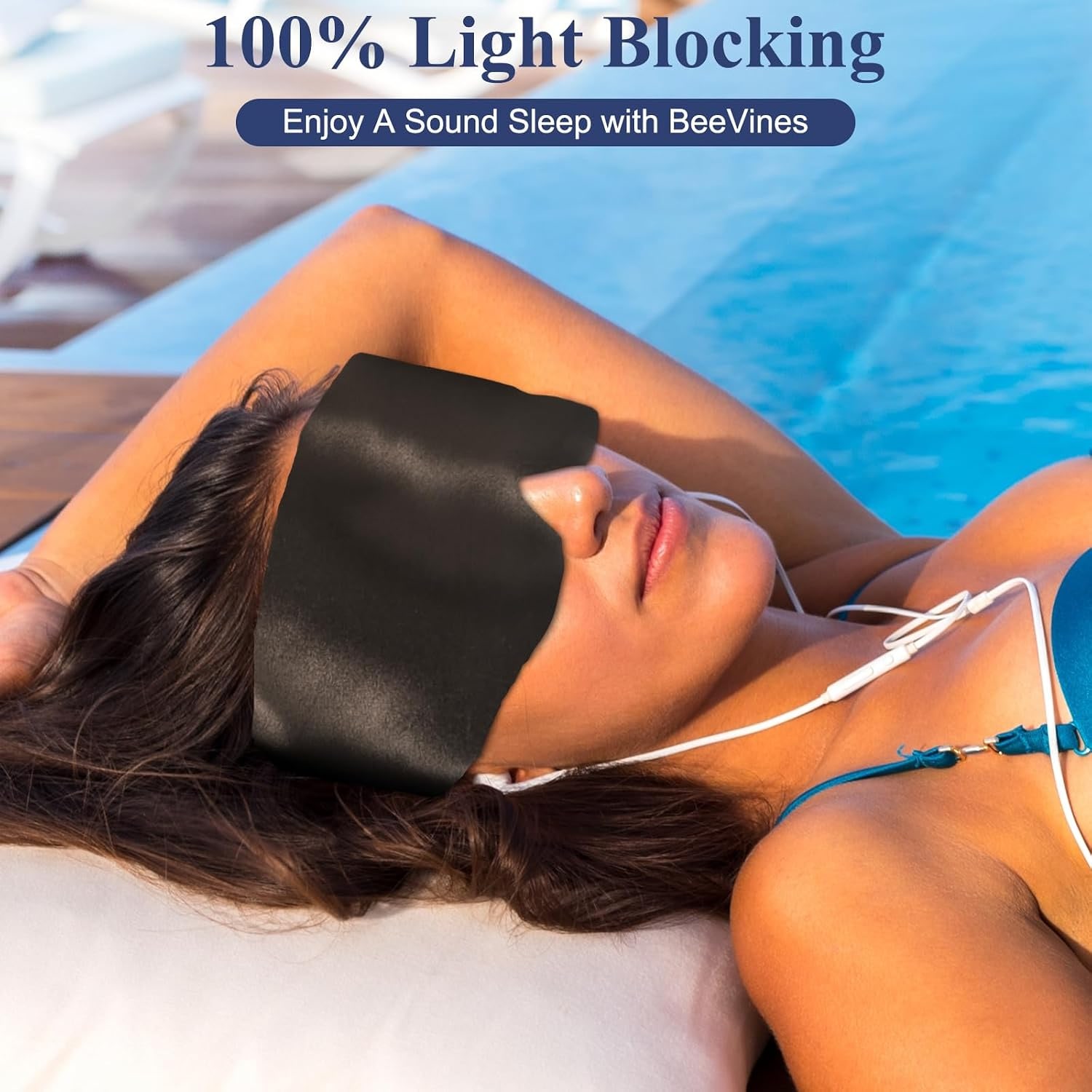 Black 22 Momme Silk Eye Mask: image 3