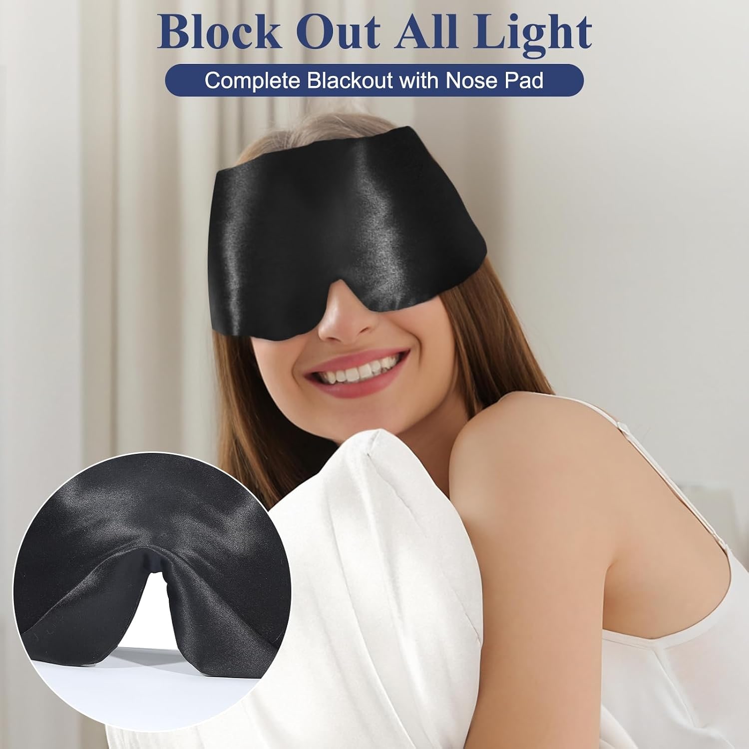 Black 22 Momme Silk Eye Mask: image 4