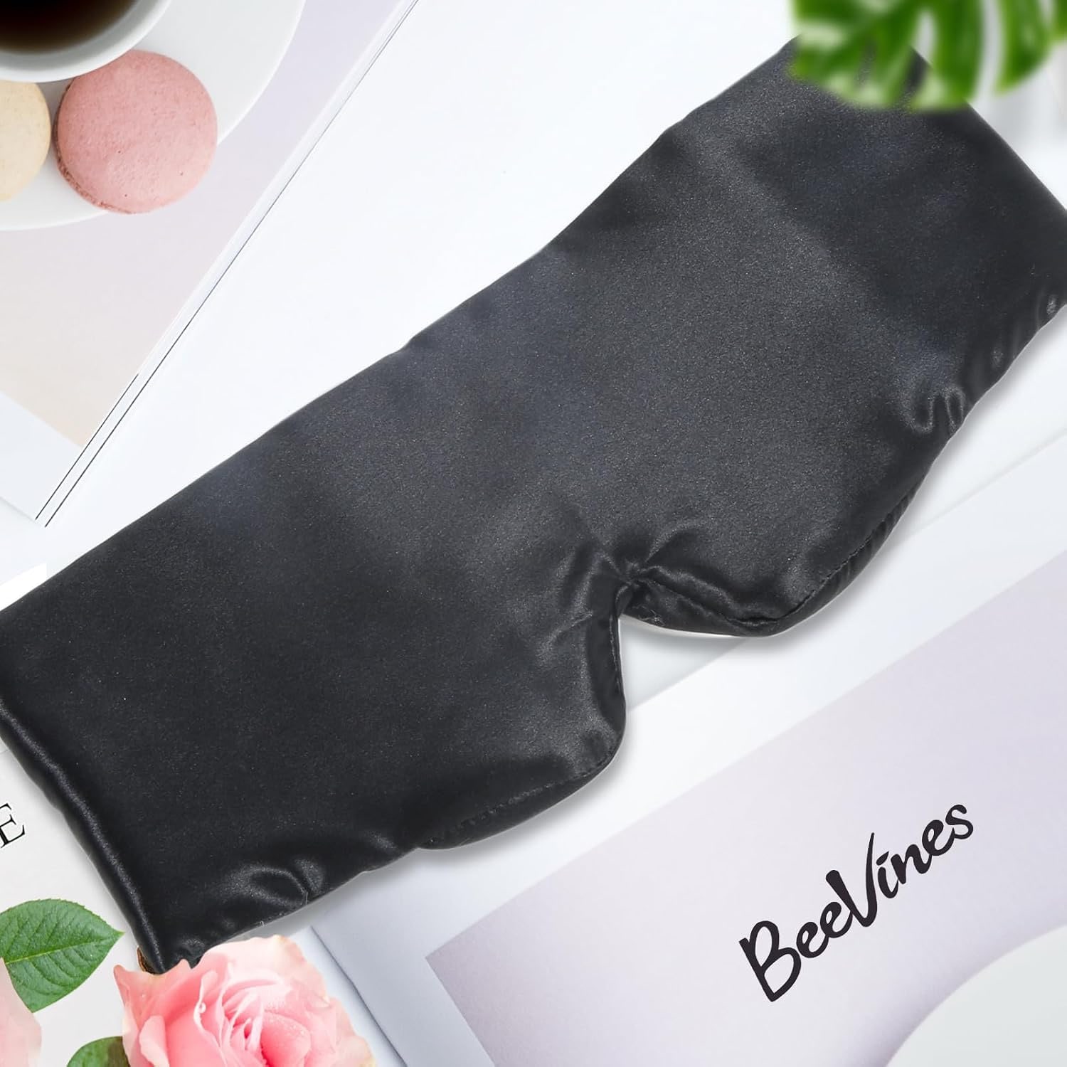 Black 22 Momme Silk Eye Mask: image 7