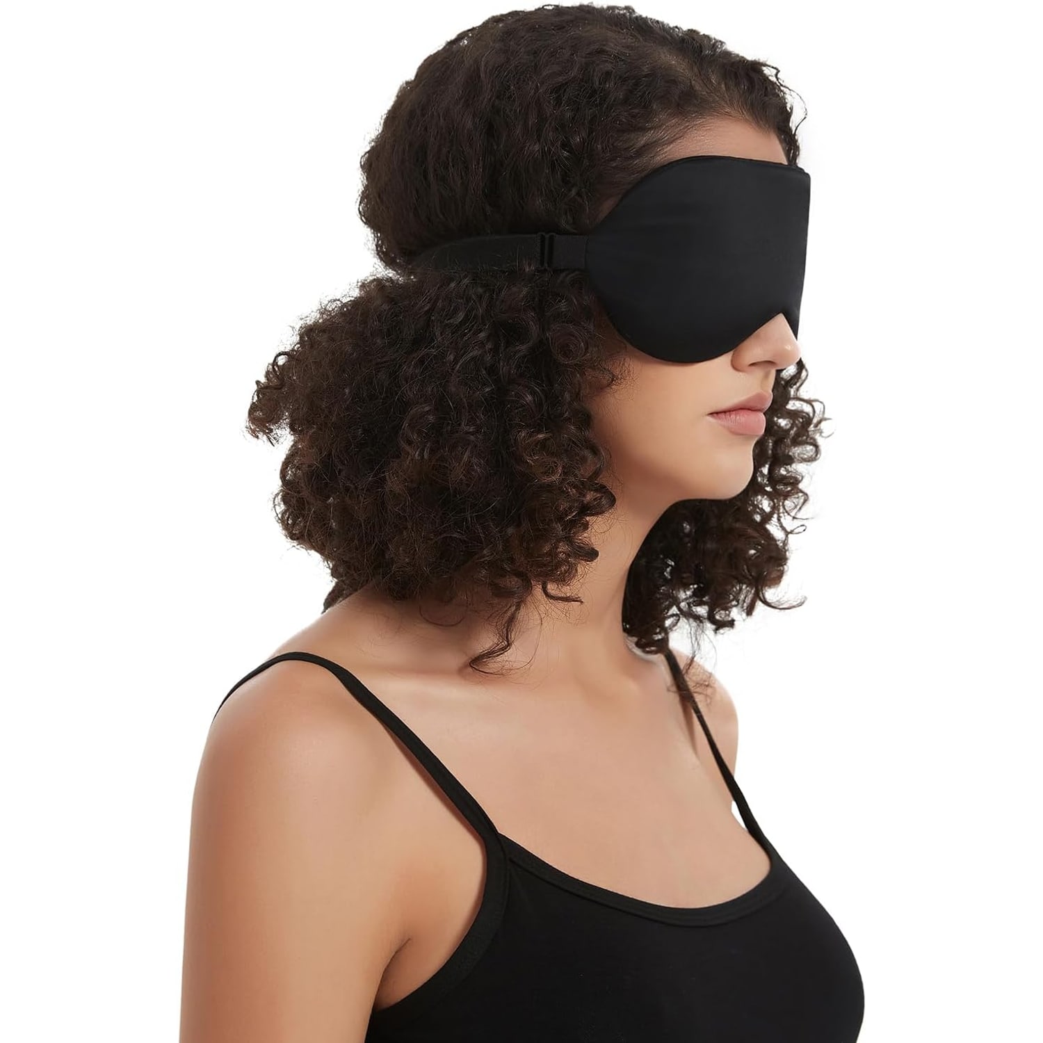 Contoured No Pressure Silk Sleep Mask (Black): image 5
