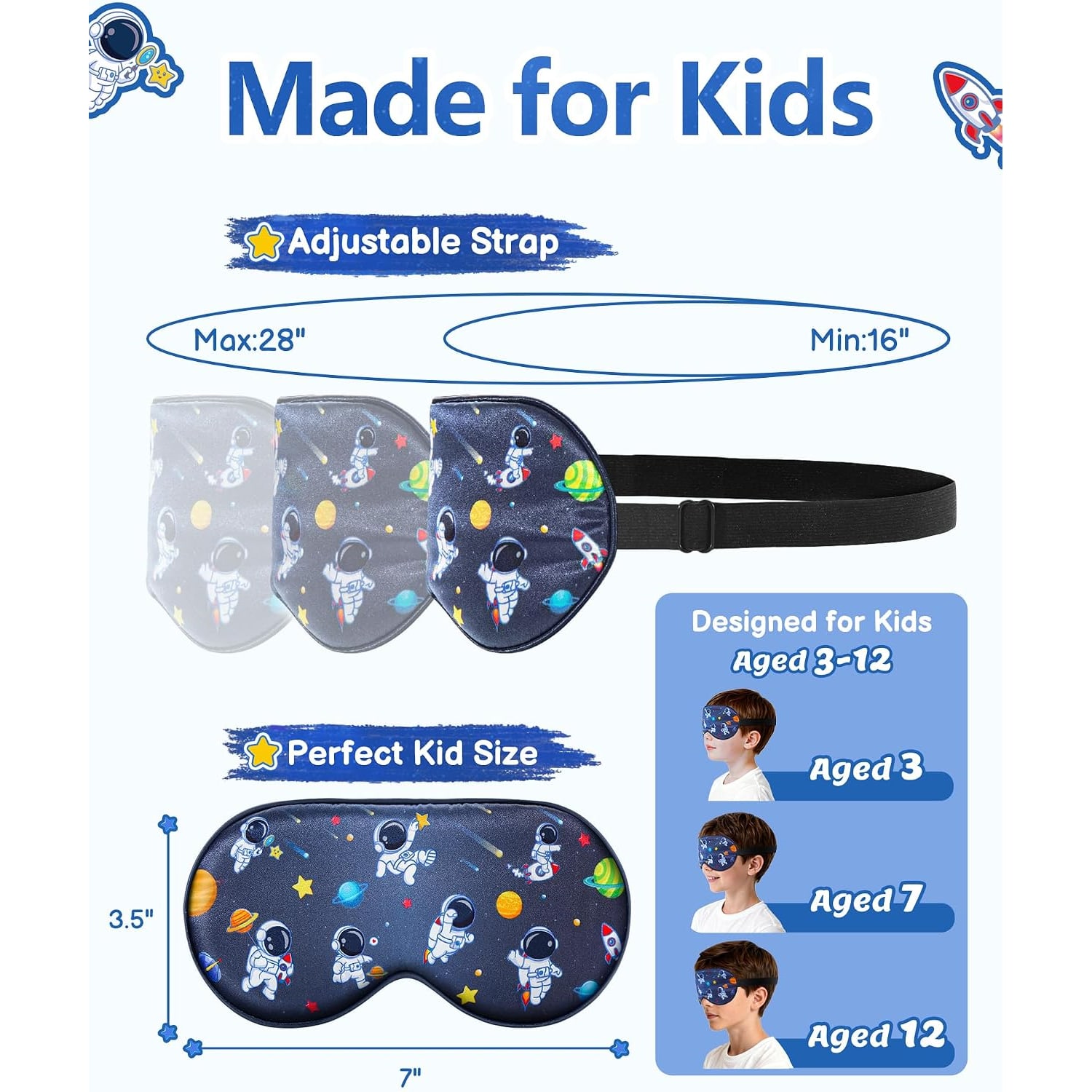 Kids Mulberry Silk Sleep Mask 2 Pack: image 3