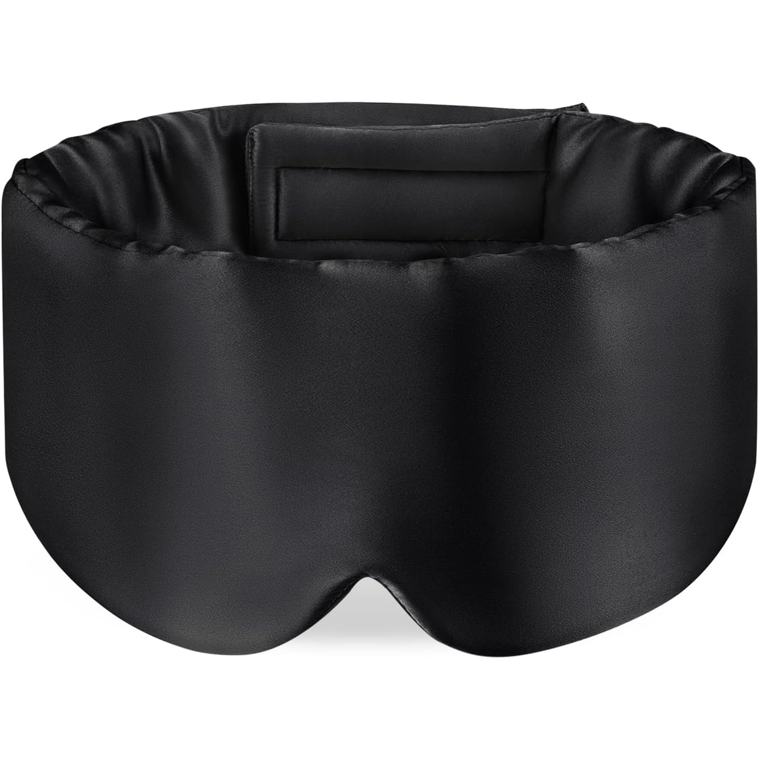 Wide Band Mulberry Silk Sleep Mask (Black)