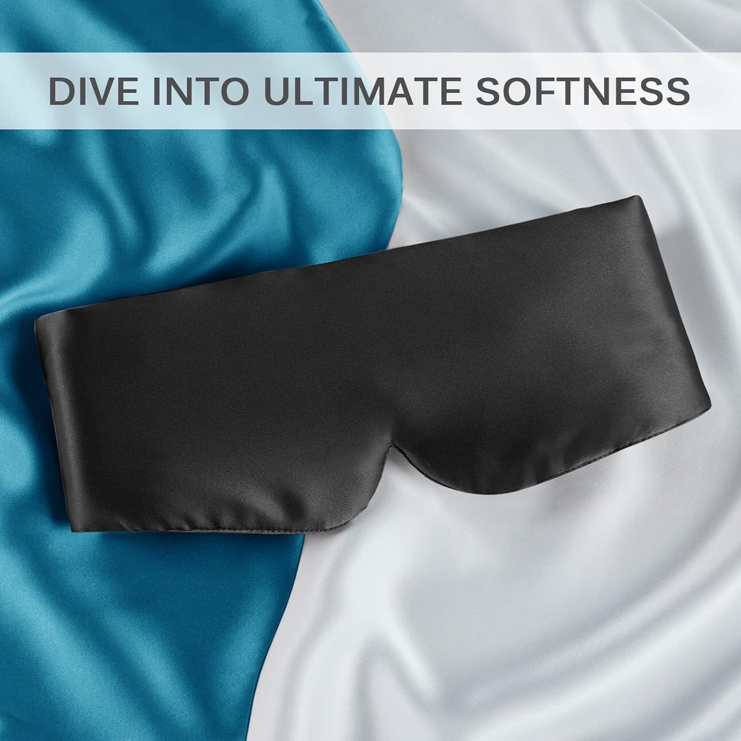 Wide Band Mulberry Silk Sleep Mask (Black): image 6