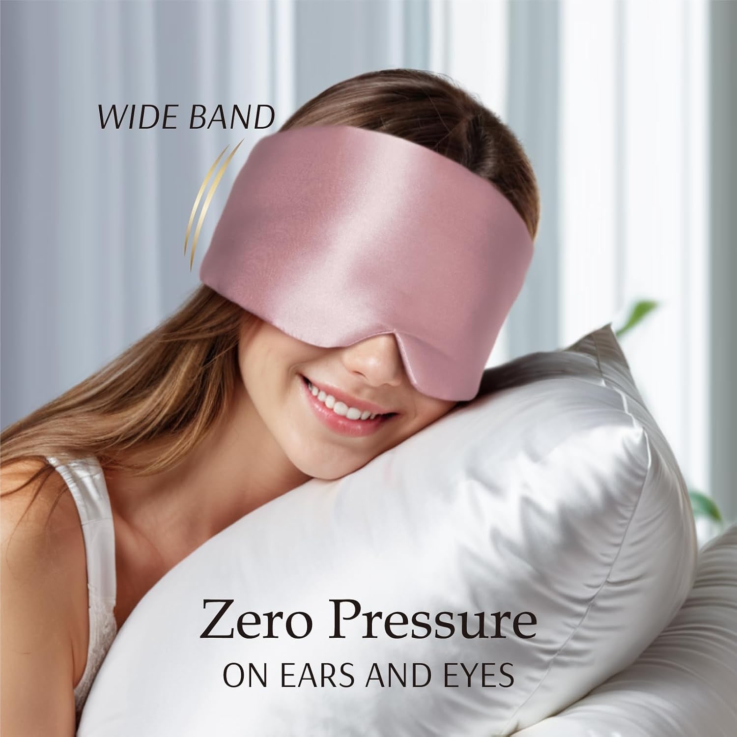 Wide Band Mulberry Silk Sleep Mask (Light Plum): image 4