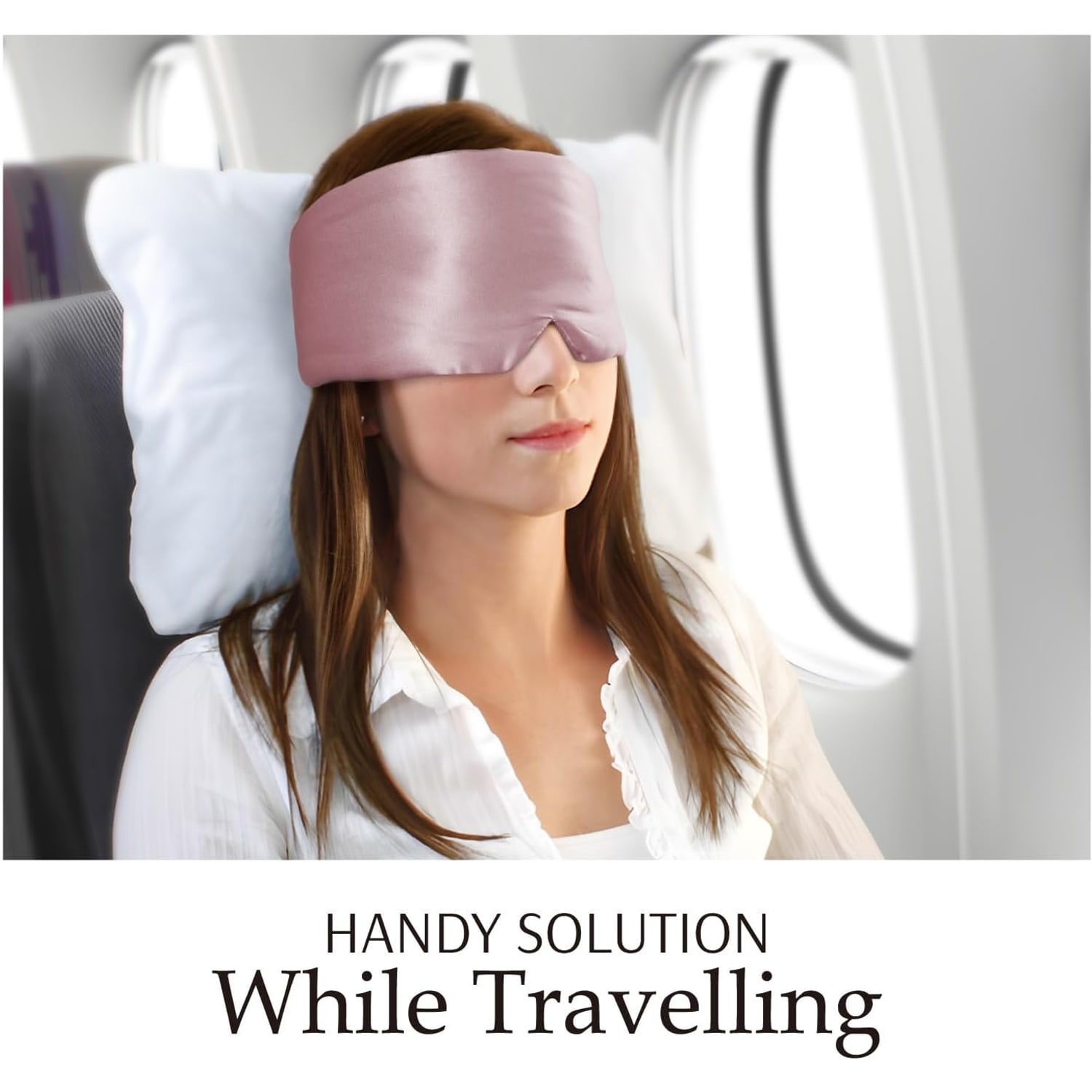 Wide Band Mulberry Silk Sleep Mask (Light Plum): image 5